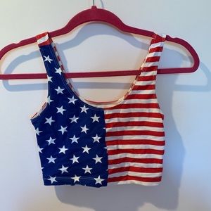 American Apparel American flag crop top
